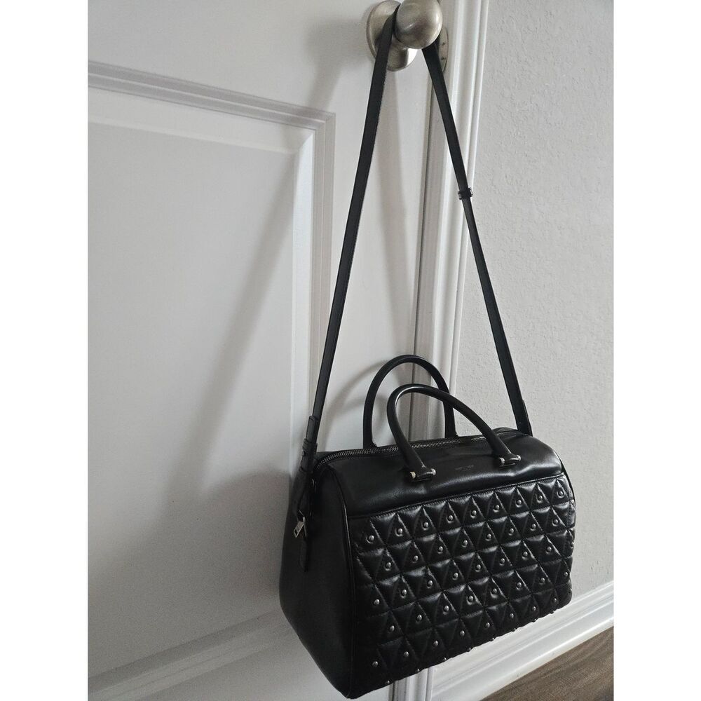 Saint Laurent Studded Leather Crossbody Satchel Bag - Picture 8 of 16